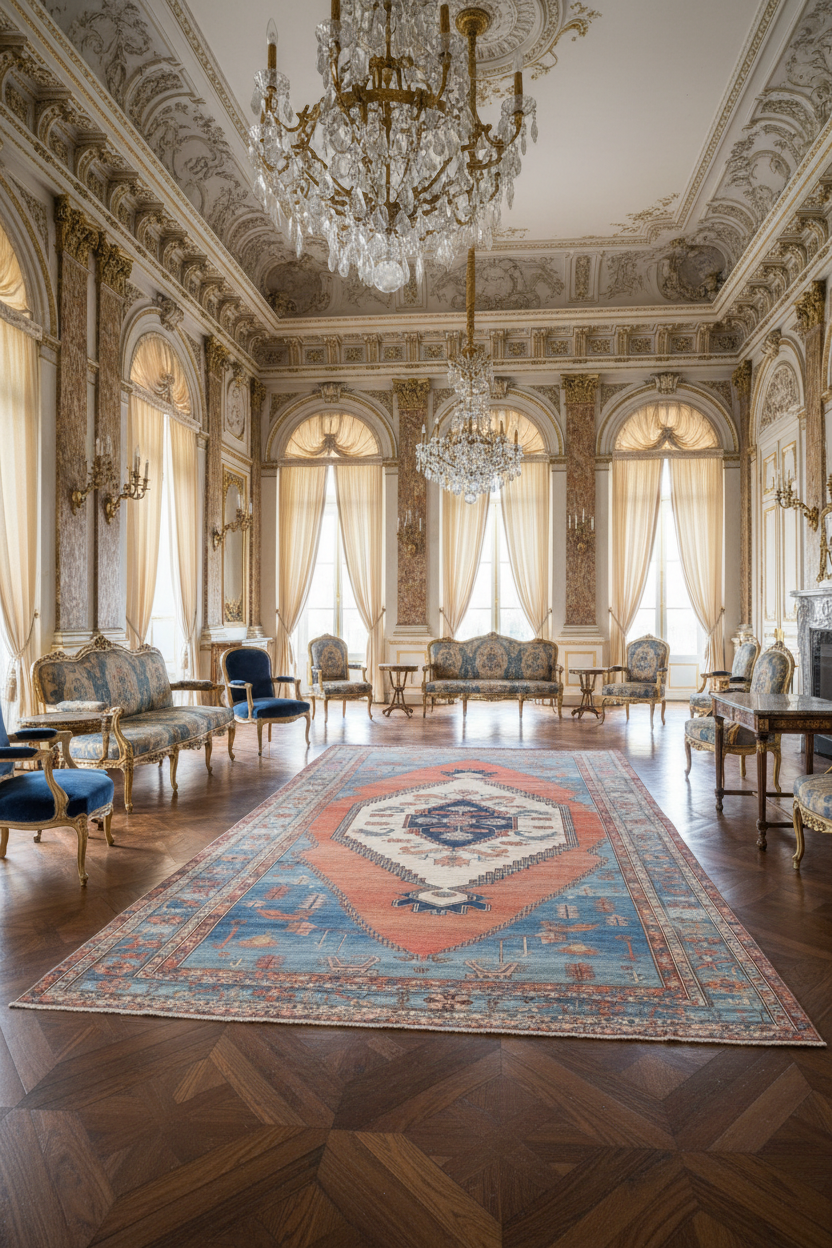 Antique Palace sized Serapi 12.6x19.5