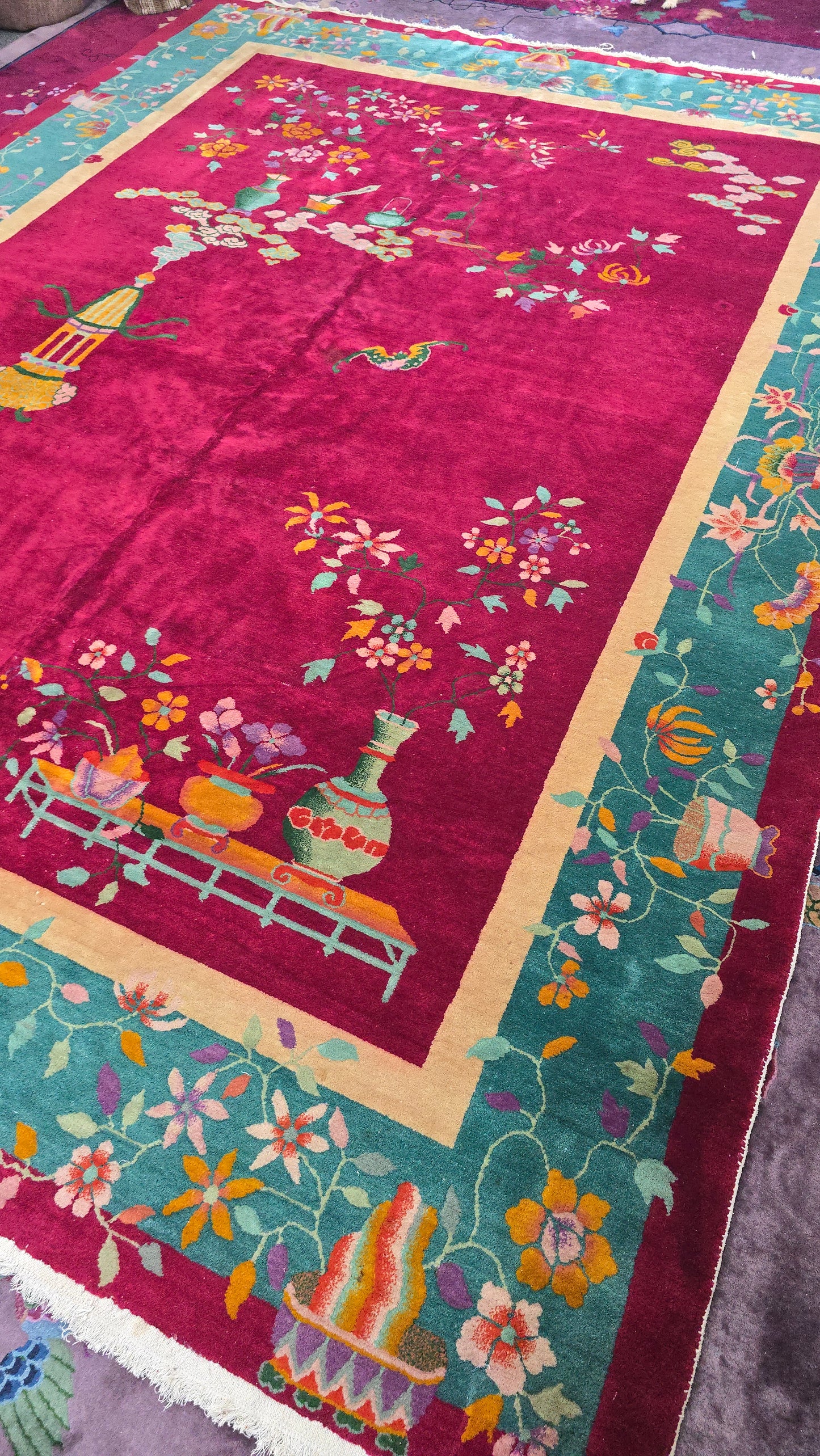1920s Art Deco Nichols Chinese Rug 9x11.6