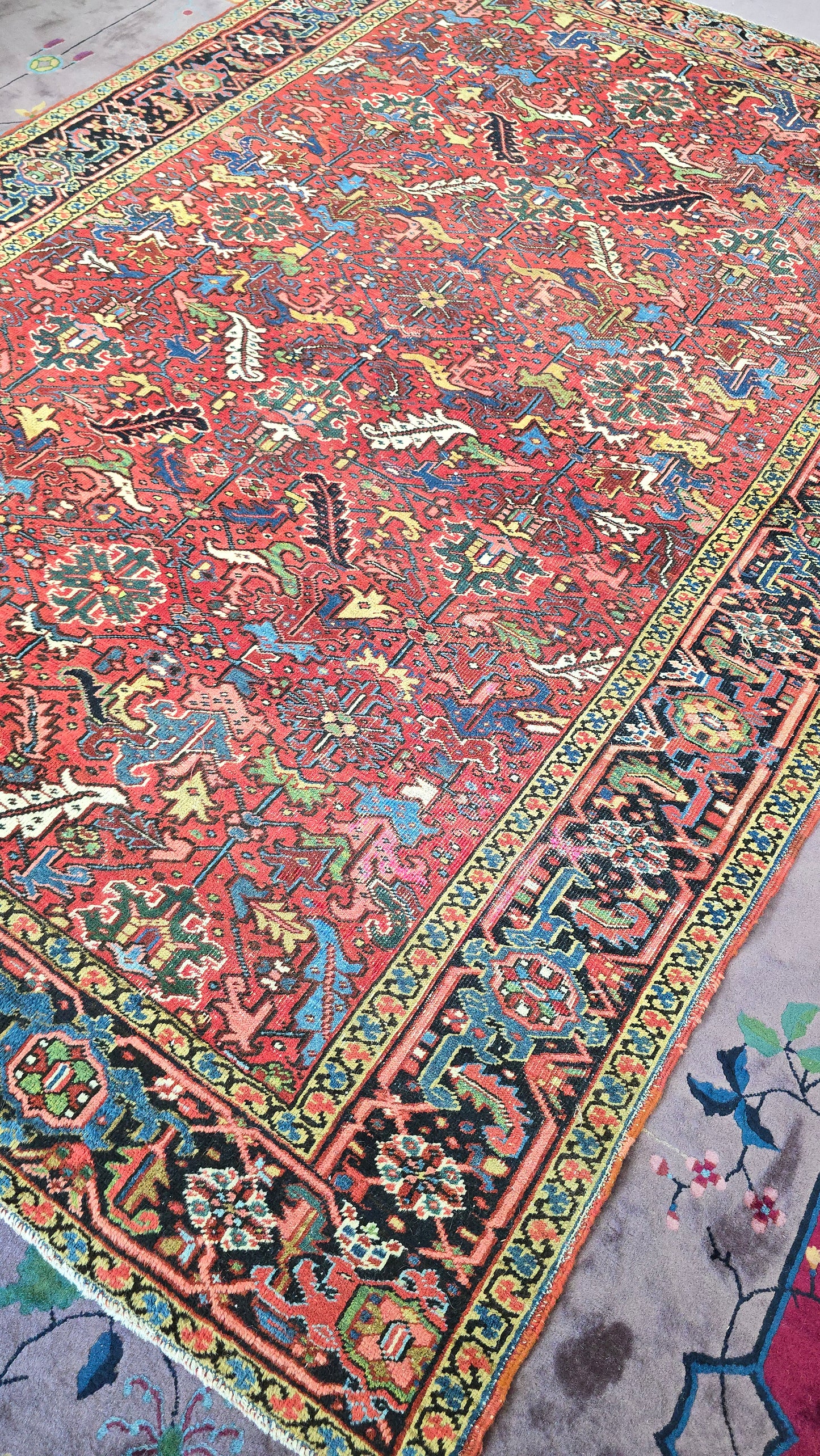 Antique Persian Heriz Rug Circa 1930s