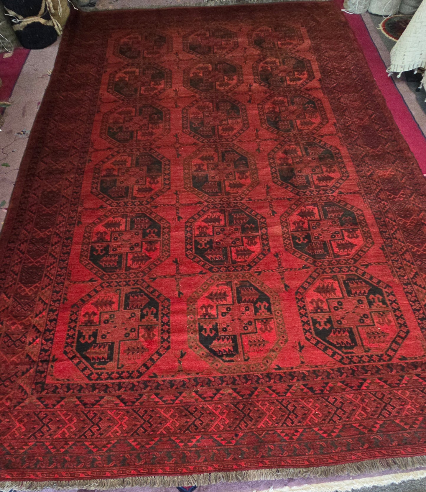 Antique Ersari Turkoman Rug Circa 1920s – Handwoven Tribal Design ( 10 x 15)
