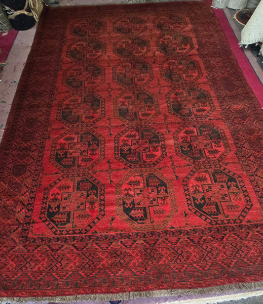 Antique Ersari Turkoman Rug Circa 1920s – Handwoven Tribal Design ( 10 x 15)