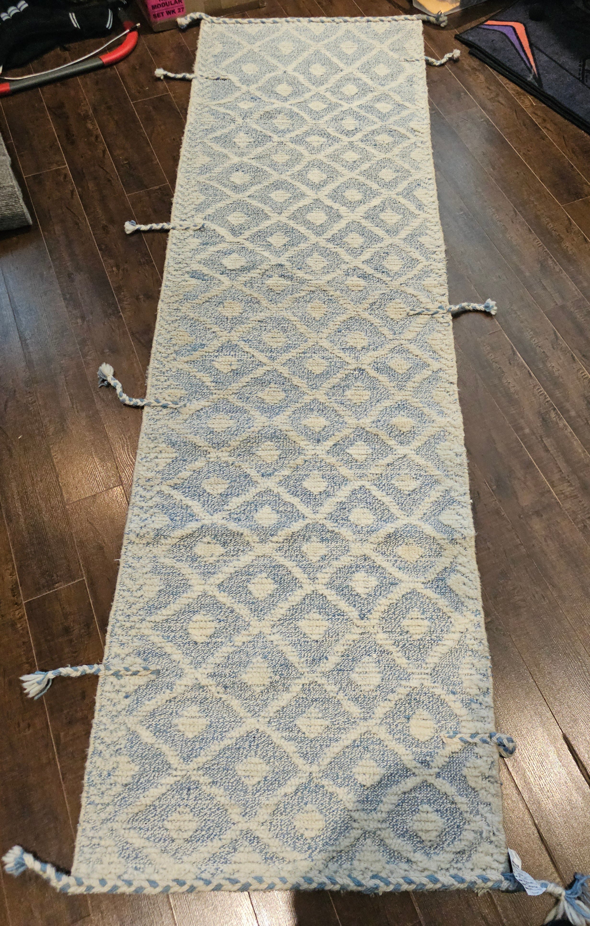 Blue Rune Rug Handwoven Moroccan Blue Runner Rug – 2.5 x 8.1 ft – JOHN AHMAD
