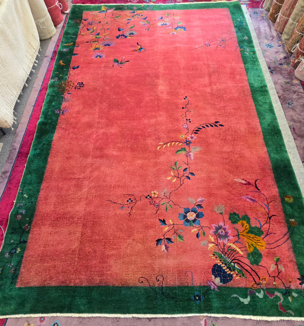 1920s Art Deco Nichols Chinese Rug 9x14.6 )