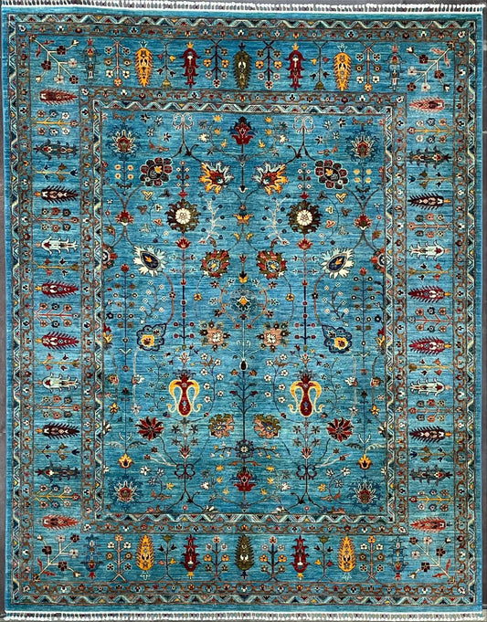 Blue Afghan Sultani Rug – 8x10