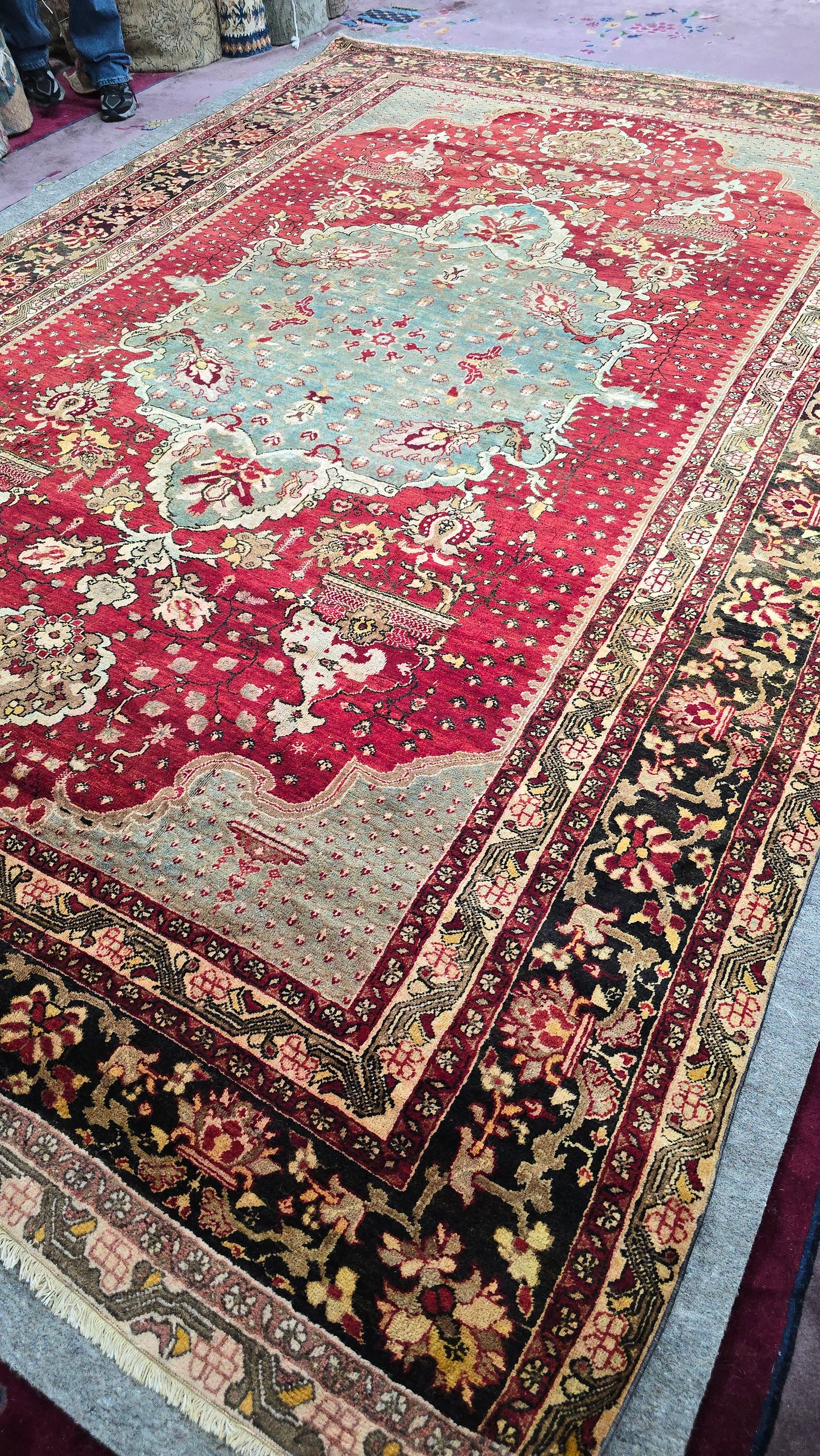 10472 Antique Turkish Kayseri Rug – Hand-Knotted Wool (Circa 1930)  – 8.9 x 12.9