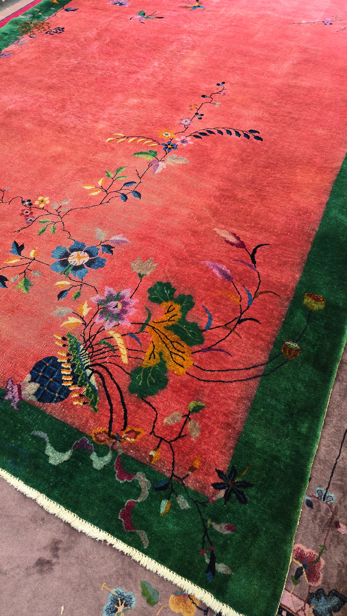 1920s Art Deco Nichols Chinese Rug 9x14.6 )