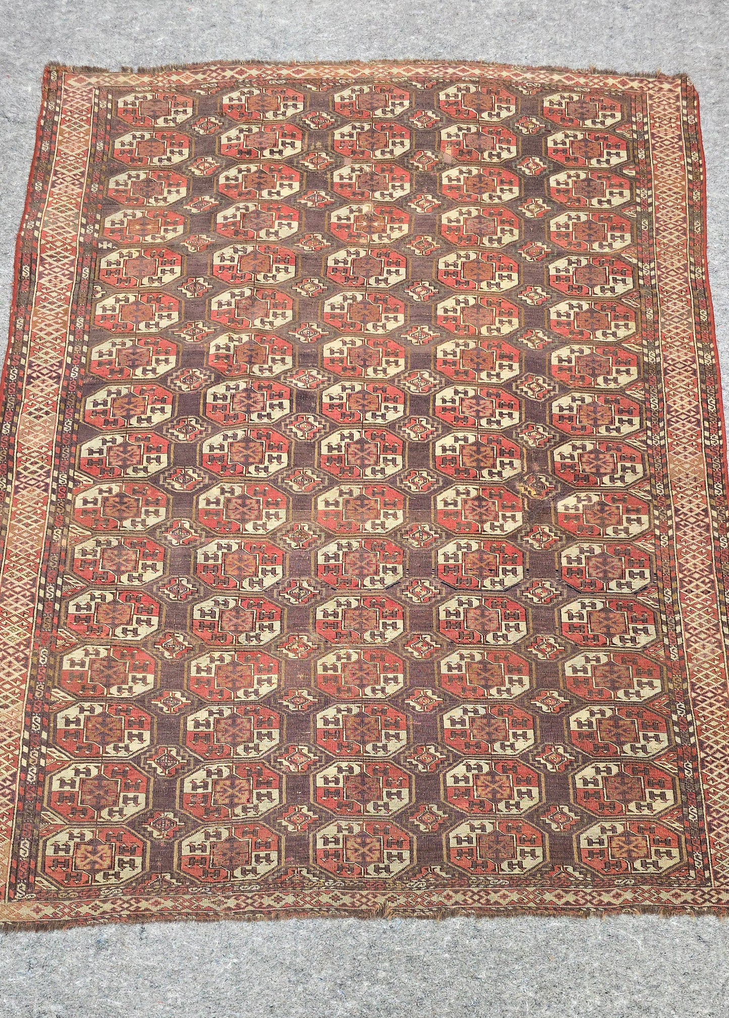 Antique Turkoman Rug Circa early 1900s – Handwoven Tribal Design (6x8) 10333