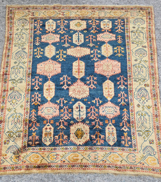 Antique Turkish Angora  Rug – Hand-Knotted Wool (Circa 1920) (#10435) – 4.5x5.2