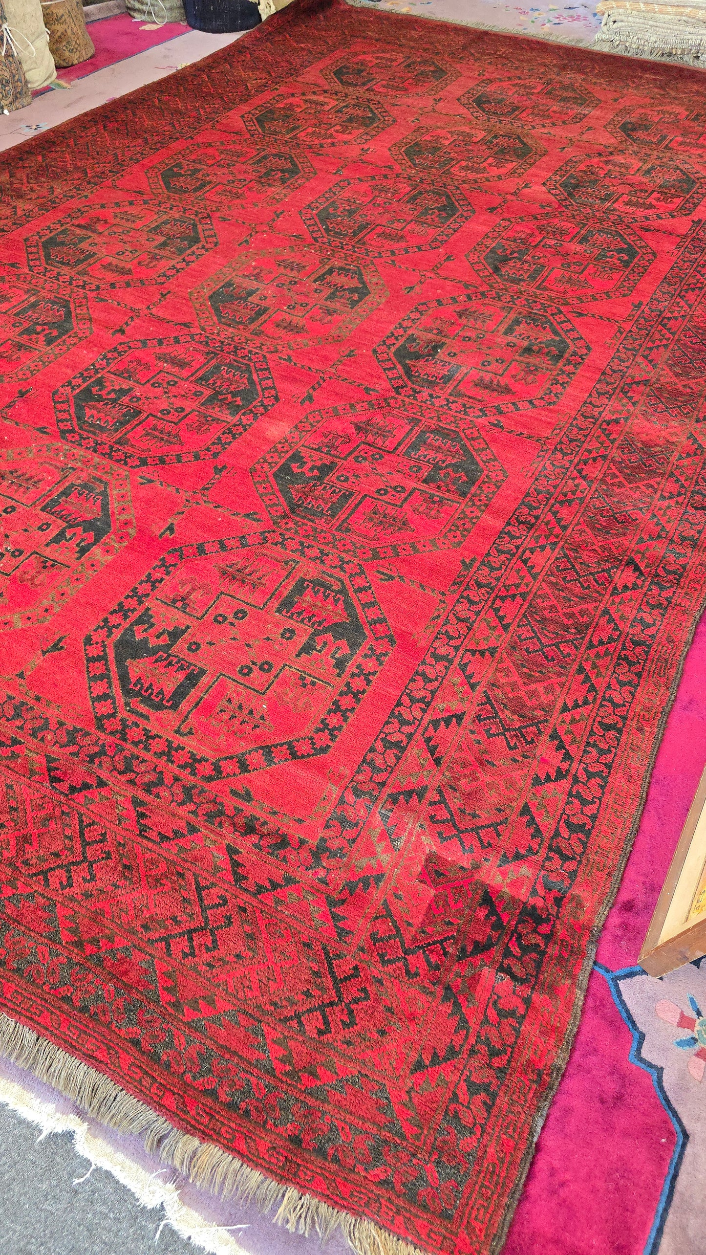 Antique Ersari Turkoman Rug Circa 1920s – Handwoven Tribal Design ( 10 x 15)