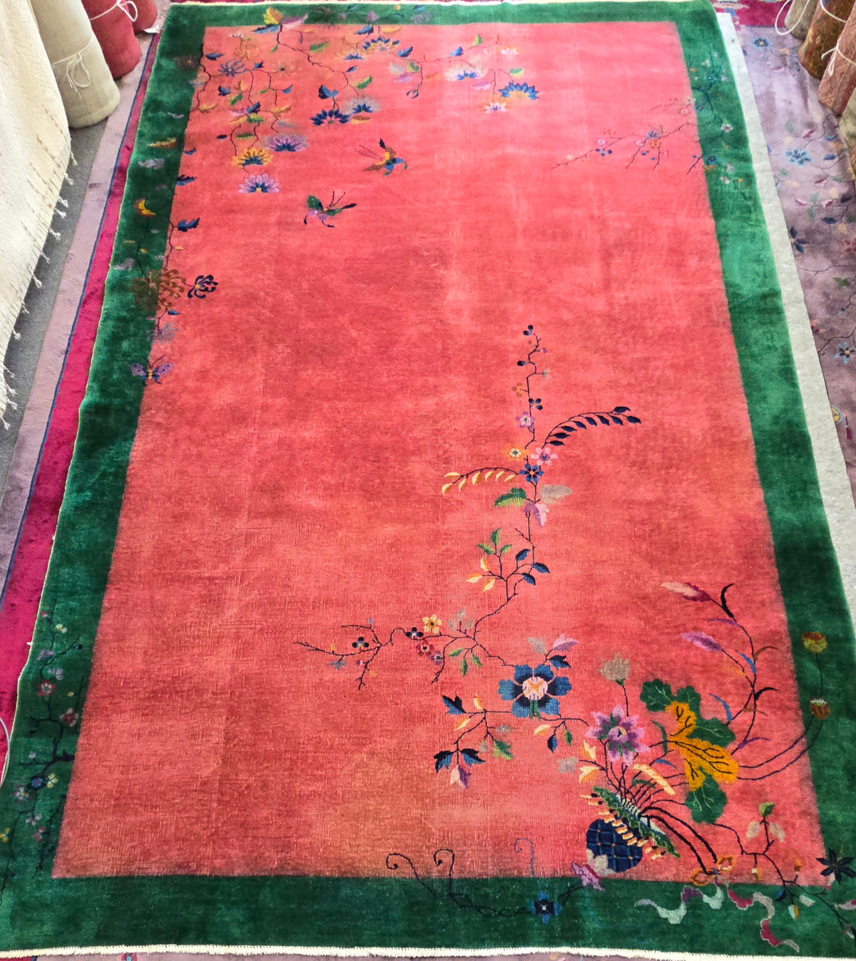 1920s Art Deco Nichols Chinese Rug 9x14.6 )