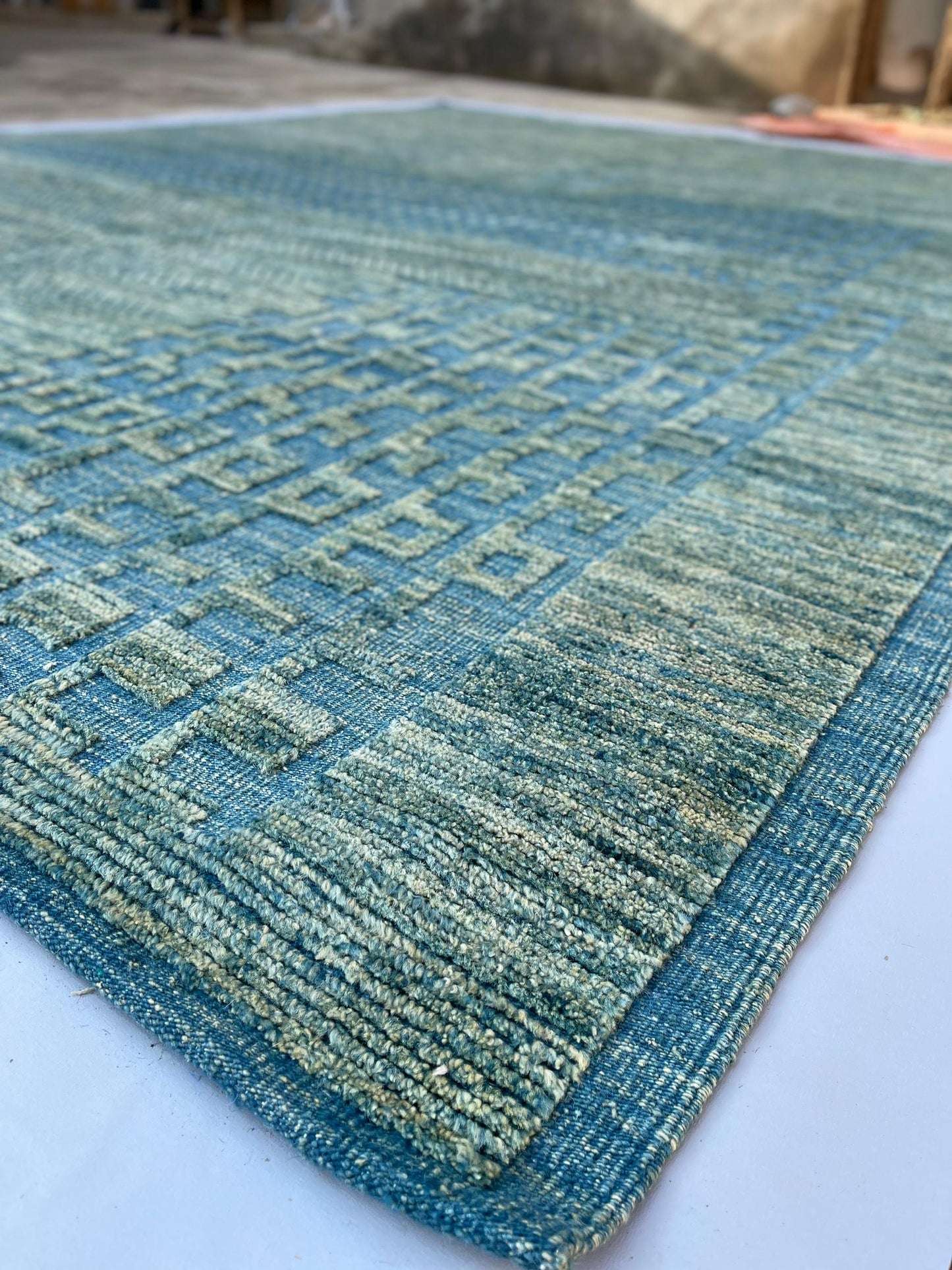 "John Ahmad Rug" by John Ahmad inspired by Ivan Da Silva Bruhns  –  Wool Rug Sea Foam Green
