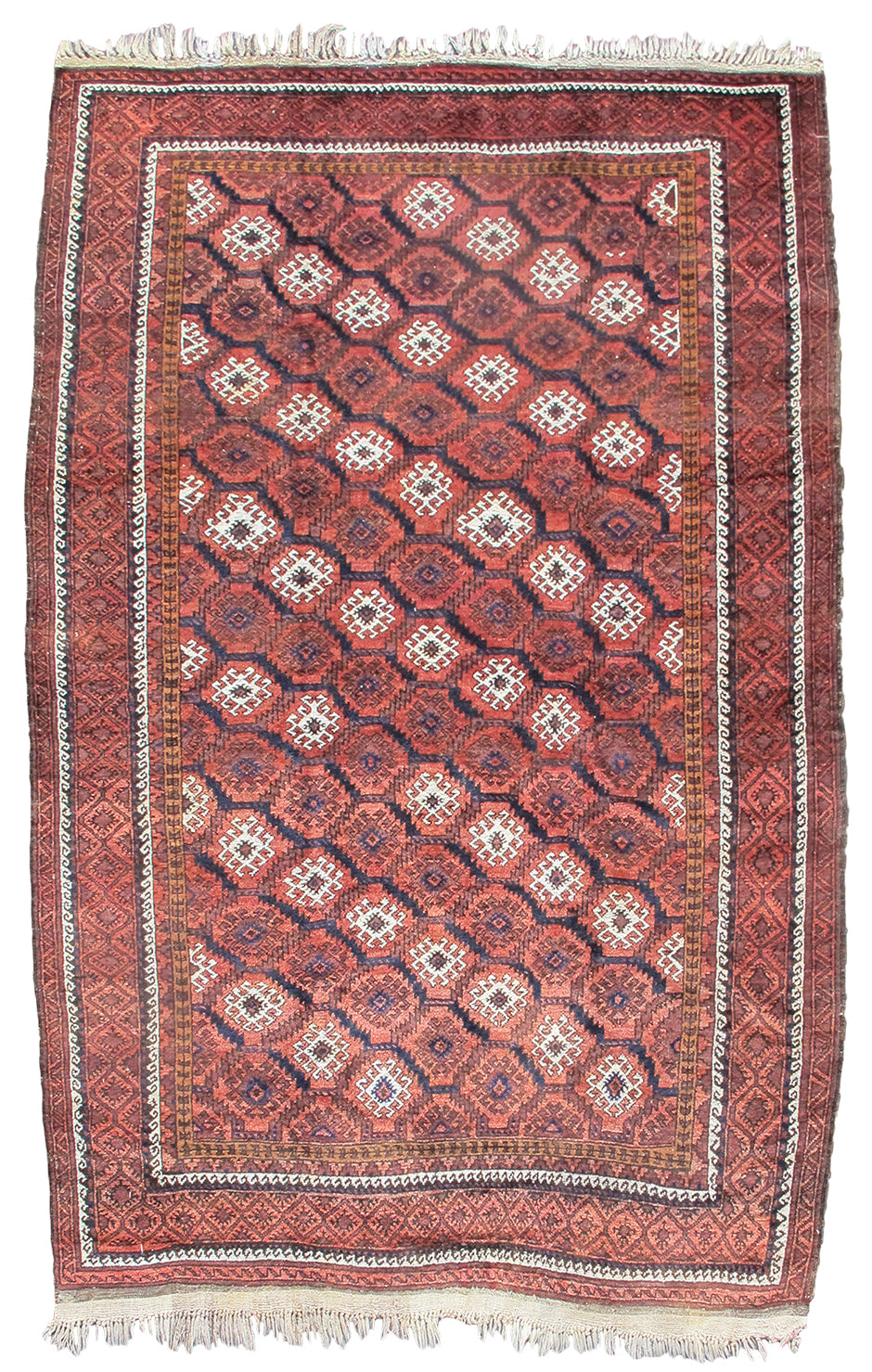 Antique Persian Baluch Rug – Hand-Knotted Wool #10379 (6.4 x 10.2 )