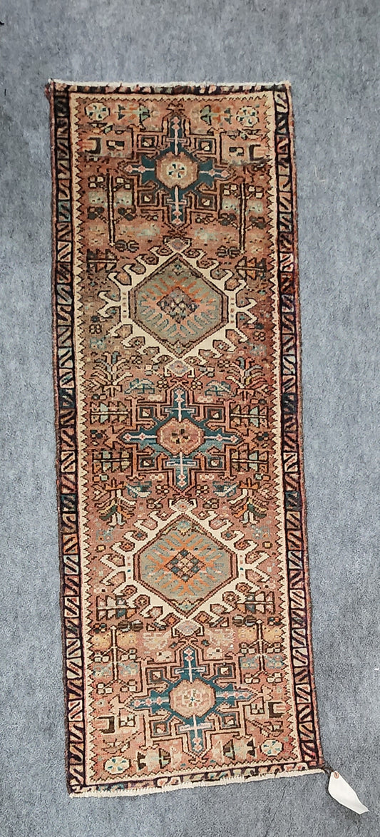 Antique Sparta Runner – Hand-Knotted Wool (2.4 x 6.9) (#14941)