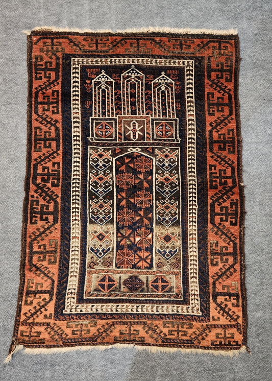 19TH Century Baluch Prayer Rug #24275