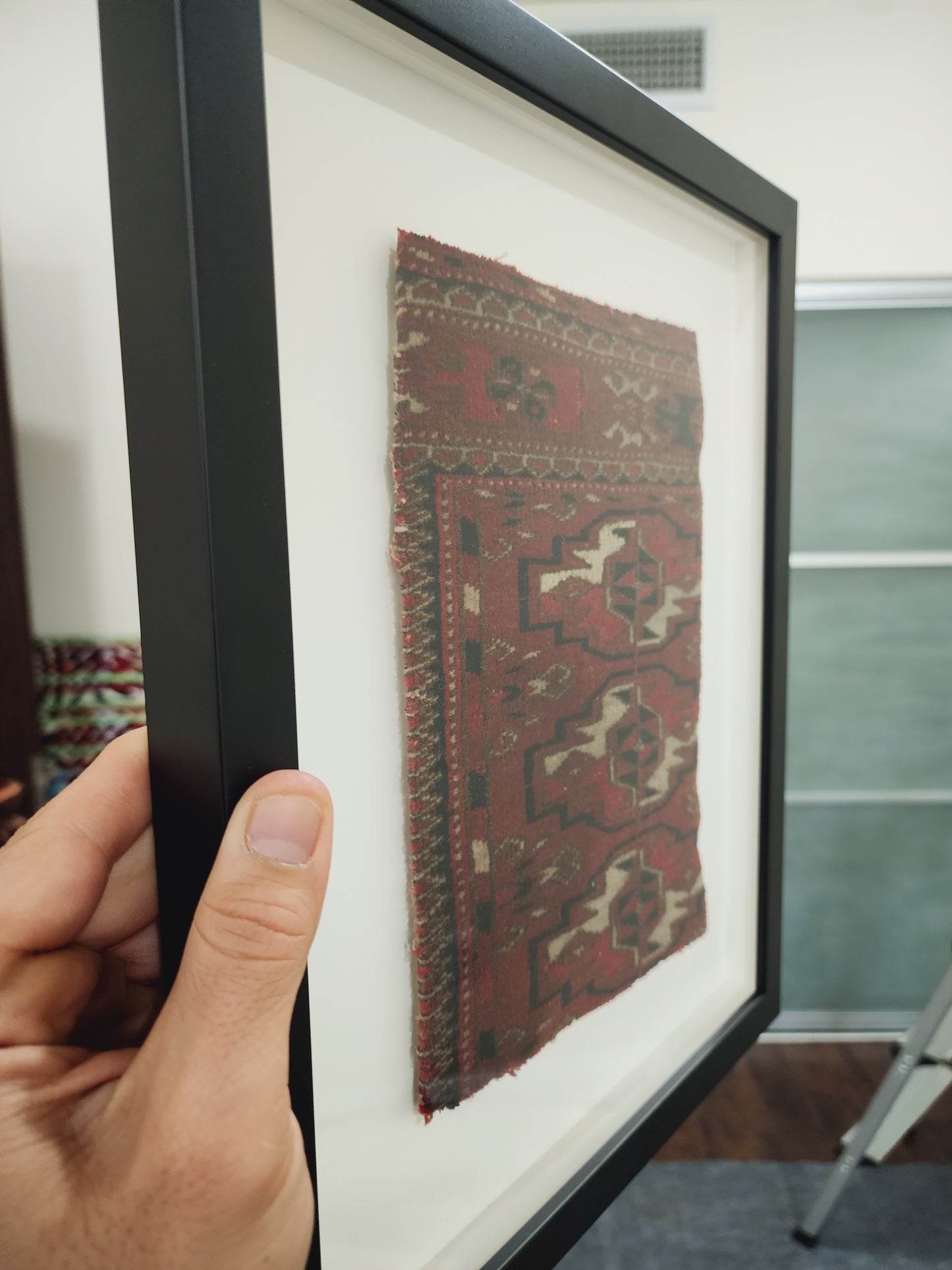 Framed 19th century Turkoman fragment