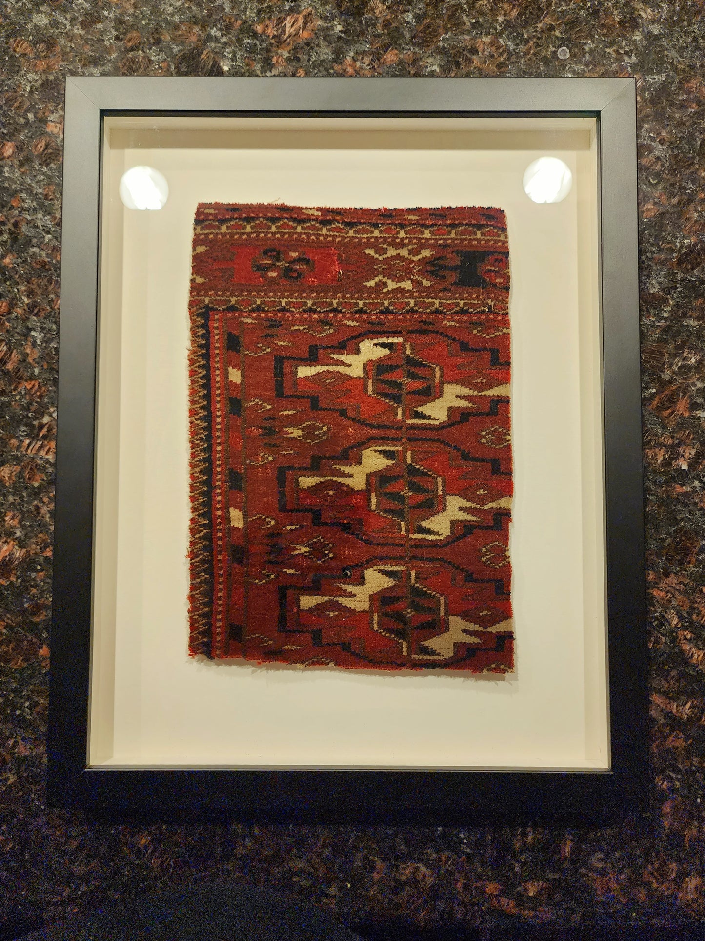 Framed 19th century Turkoman fragment