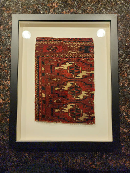 Framed 19th century Turkoman fragment